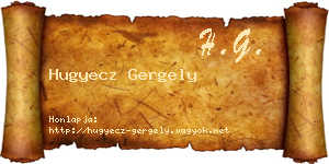 Hugyecz Gergely névjegykártya